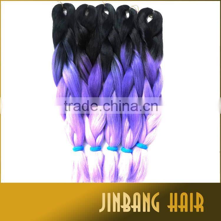 Hot Wholesale 100g 24inch High Temperature Synthetic Hair Premium Ombre Jumbo Braid