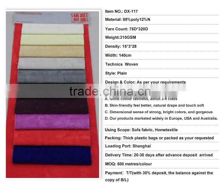 weight 310GSM 88%poly plaid warp knit fabric with diamond pattern