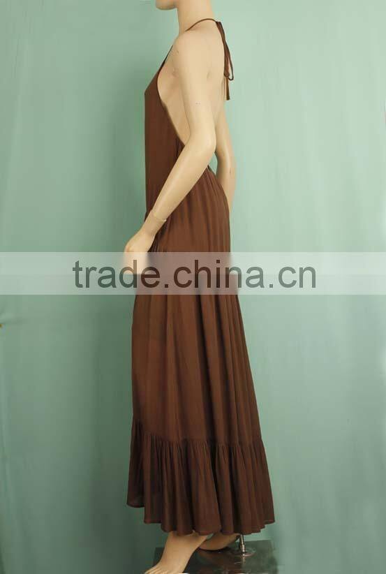 2016 Original summer new design 100% Cotton material European vintage sleeveless maxi dress WD151032870
