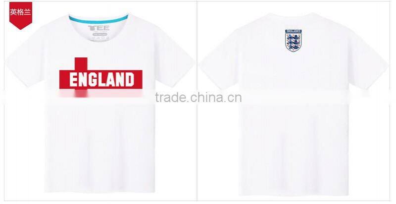 Hot sale world cup print logo high quality cotton tshirt