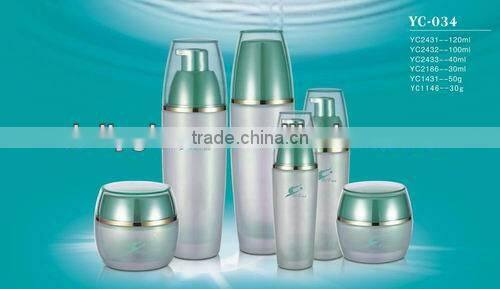 frosted and clear glass cosmetic bottle