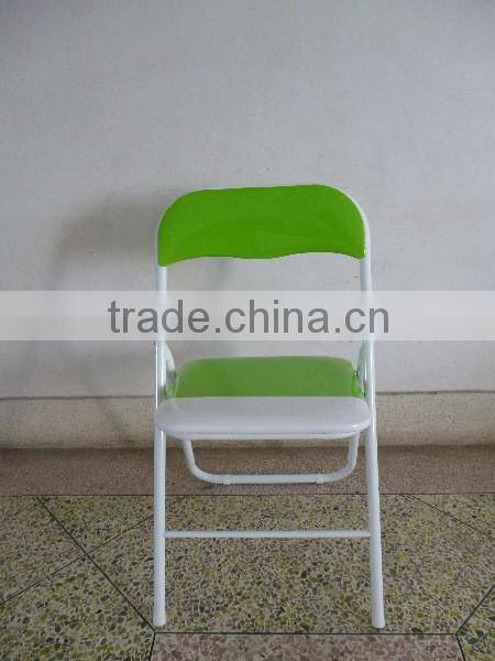 Zhangzhou wholesale metal folding chair with PVC cushion seat for home furniture
