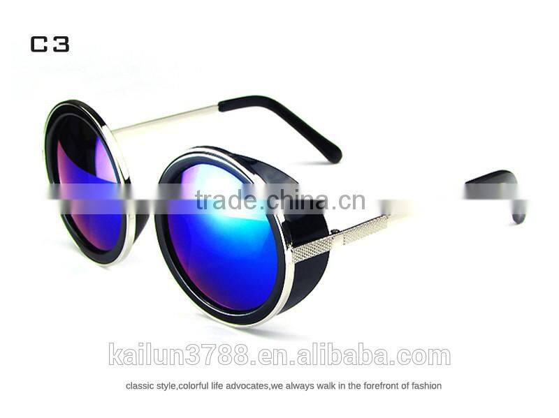 oversize round metal fashion sunglasses 666666