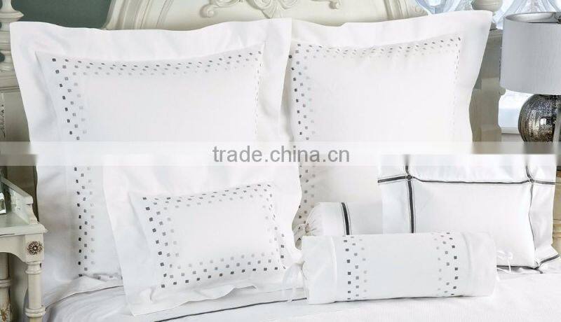 Embroidered white cotton pillow case no.61
