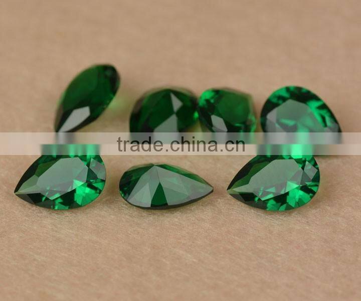 factory pear cut synthetic genuine emerald gemstones for sale