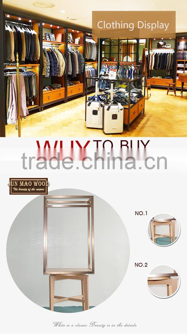 Metal And Solid Wooden Design Fashion Gifts Clothes Display Hanging Rack 65''H