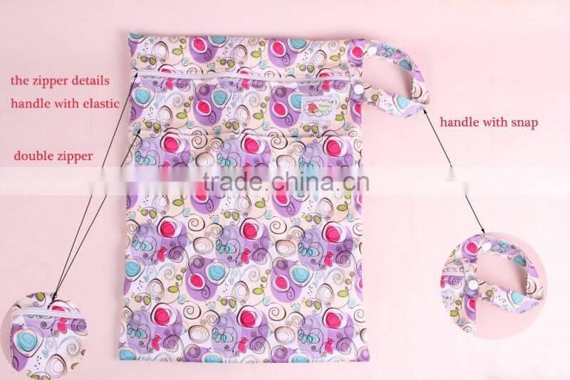 2015 wetbag New printed wholesale diaper wet bags nappy bag