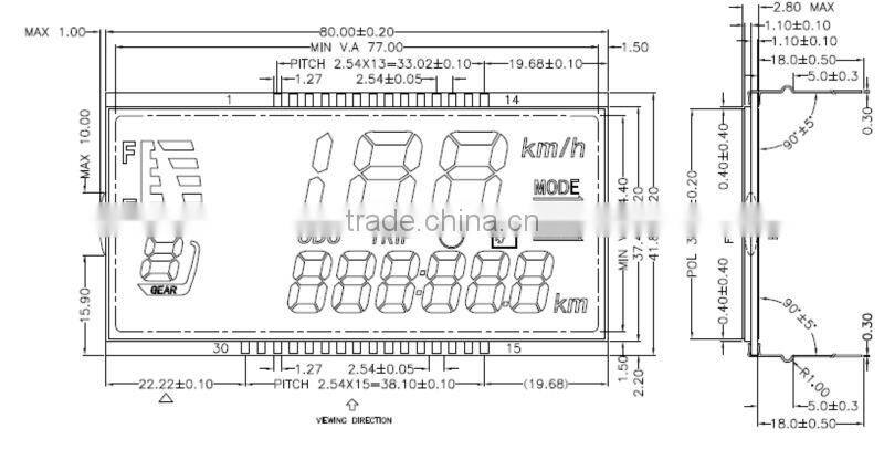 custom segment electric bike lcd display