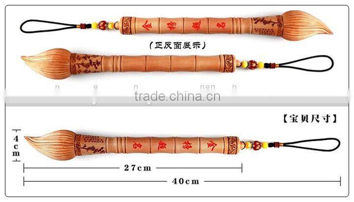 Peach wooden wen chang pen decoration