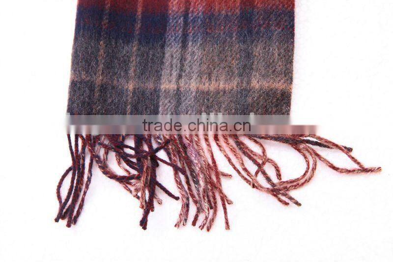 100% Wool BLUE&RED CHECKED STOLE