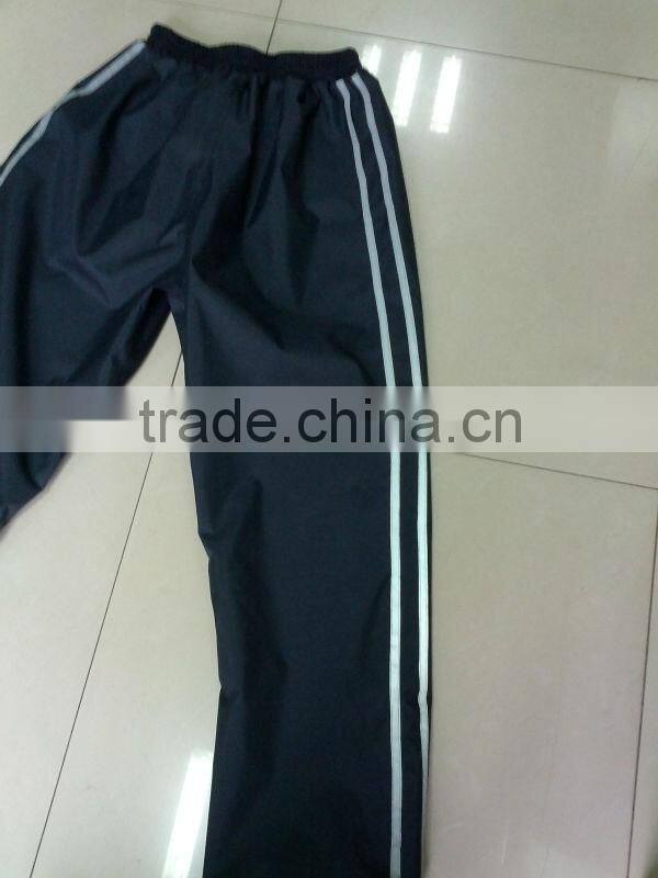 Oxford knit PU workwear raincoat rainsuit relective tape yellow color waterproof breathable mesh lining