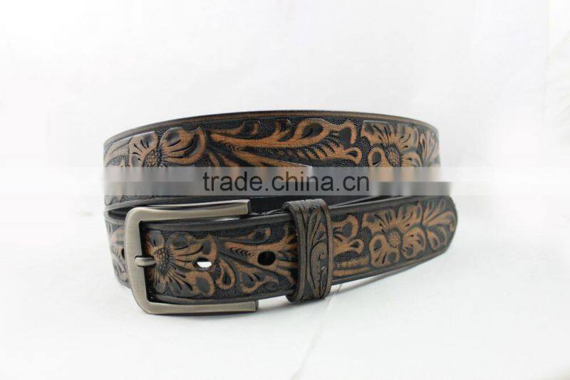 High quality fashion black formal dress genuine leather belt for men