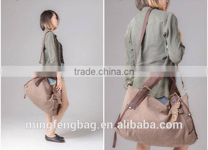 Custom Women Tote Fashion Messenger Canvas Travel Bag