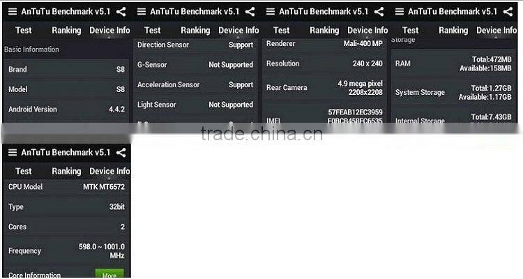 Original ZGPAX S8 MTK6572 android 4.4 Dual Core ROM 4GB+8GB 3G GPS WiFi wholesale china smart watches smart watch cheap