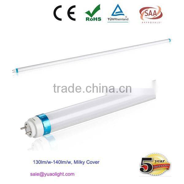 CE TUV SAA approval led tube t8 led samsung chip self R&D led driver 140lm per watt