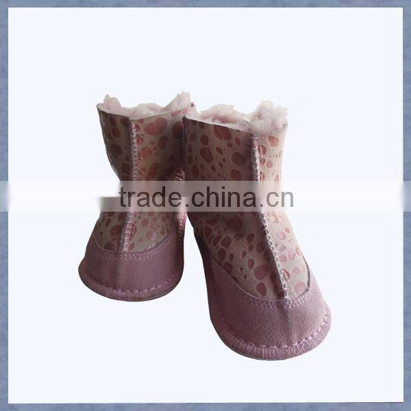 Wholesale hot pink color winter baby girl shoes