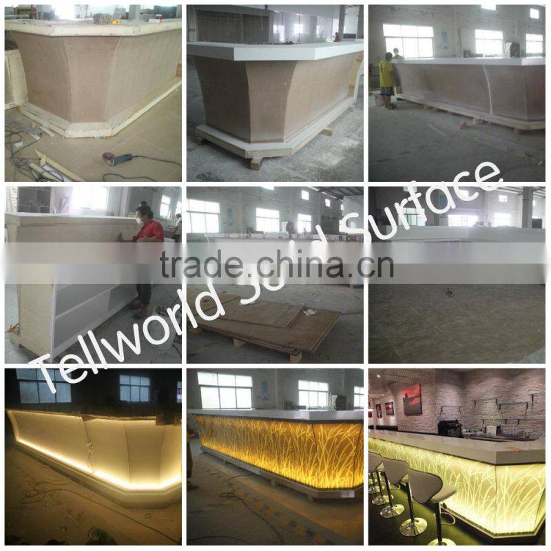 Modern nightclub high glossy white top high bar table