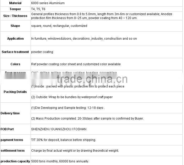 chrome polish aluminum profile chemical polishing aluminum profile for industry profile