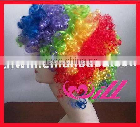 Cheap Curly Afro Wigs Wholesale 2013 Europe World Football Fan Wigs Blue Cosplay Wigs