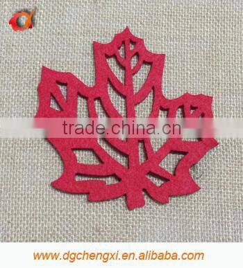 2014 fashion felt plate mat with maple design for party ornament
