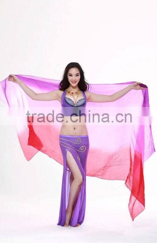 Belly Dance Silk Fan Veil, New Sexy Belly Dance Silk Veil, Performance Fancy Silk Veil (SJ018)