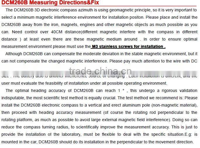 90 Degrees Tilt Compensated 3D Electronic Compass Sensor Heading Measuring