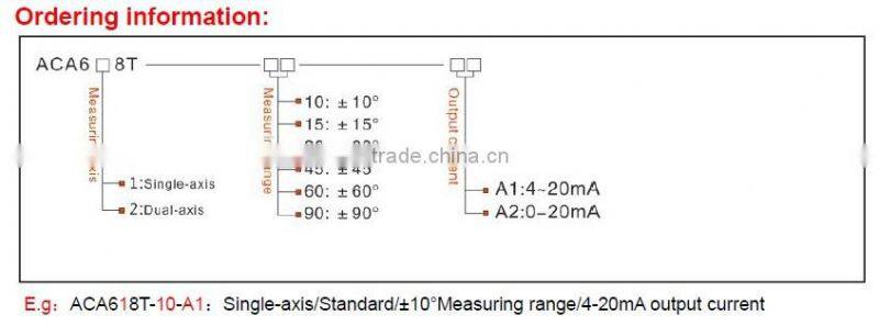 High Precision Temp Compensed Inclinometer Sensor Low cost