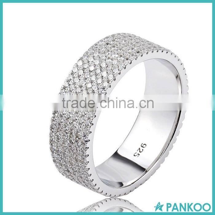 925 Sterling Silver Mircro Pave Setting China AAA CZ Ring, Finger Ring Designs Women Wholesale
