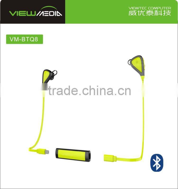 2016 Viewmedia bluetooth 4.0 headset with power bank VM-Q8