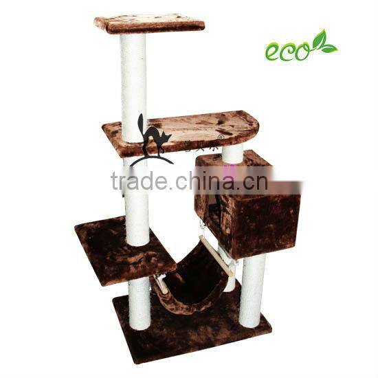Plywood Plush cat tree sisal cat scratching post