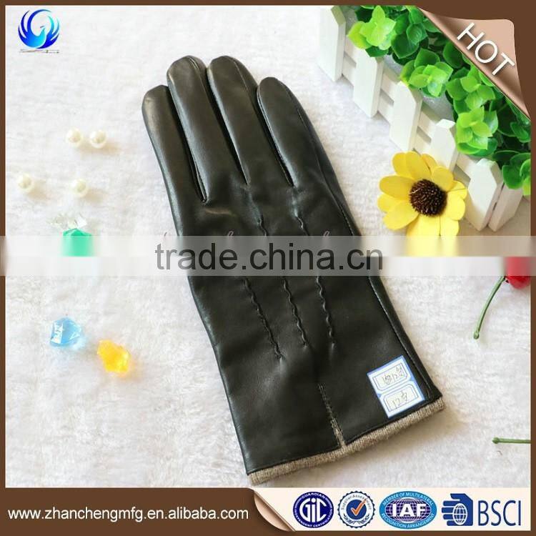 Factory made men sheepskin leather gloves with great price