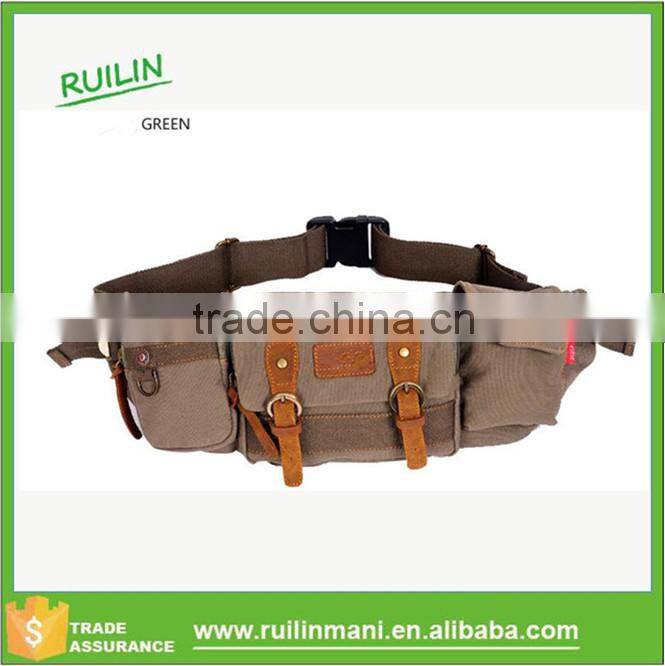 Vintage Best Khaki Mens Canvas Waist Bag Promotional Fanny Pack 2015
