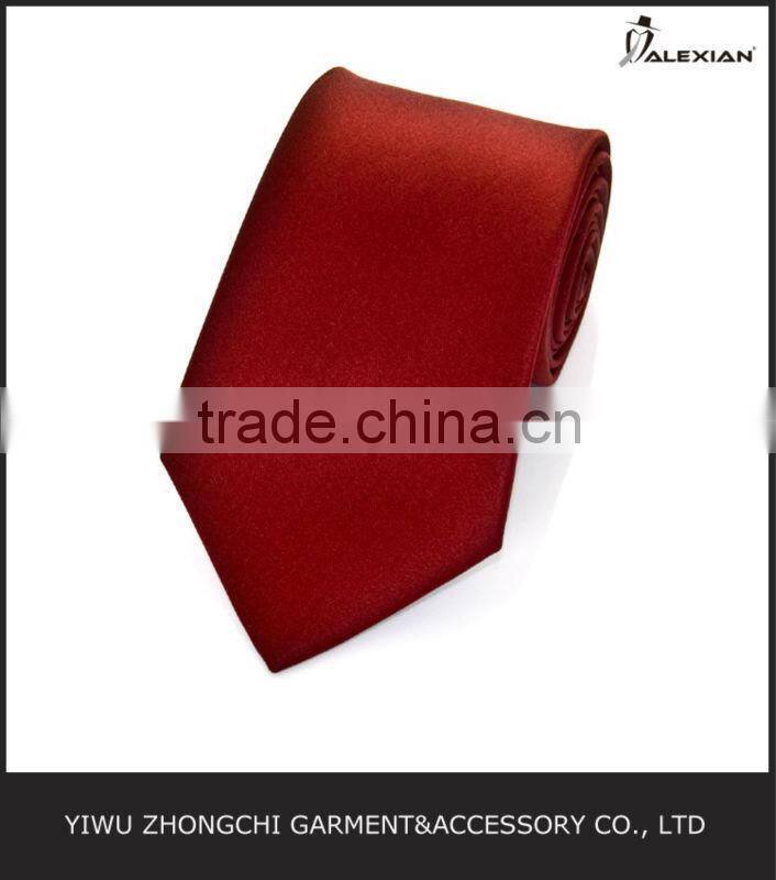 plain wine red necktie