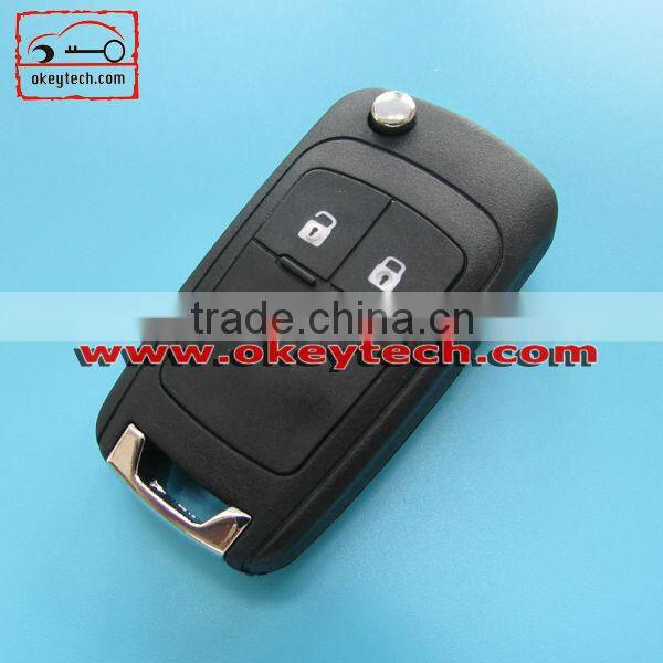 Okeytech car key chevrolet cruze 3 buttons flip key blank for chevrolet cruze key