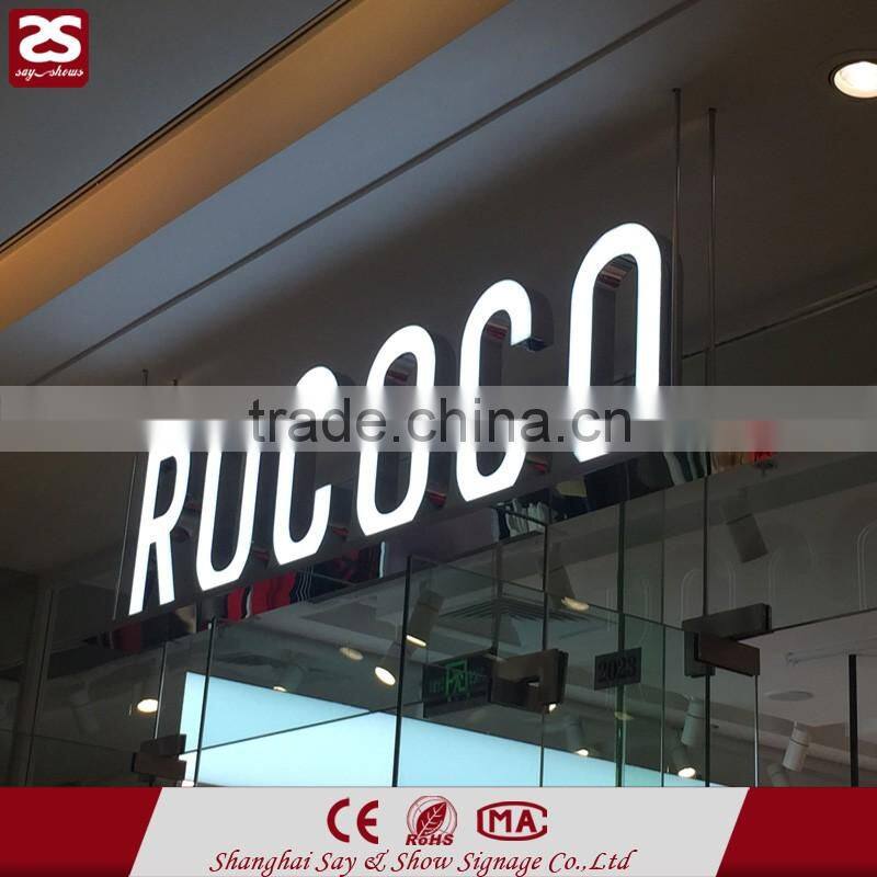 Good price frontlit resin letter led signboard shop plaque signage logo