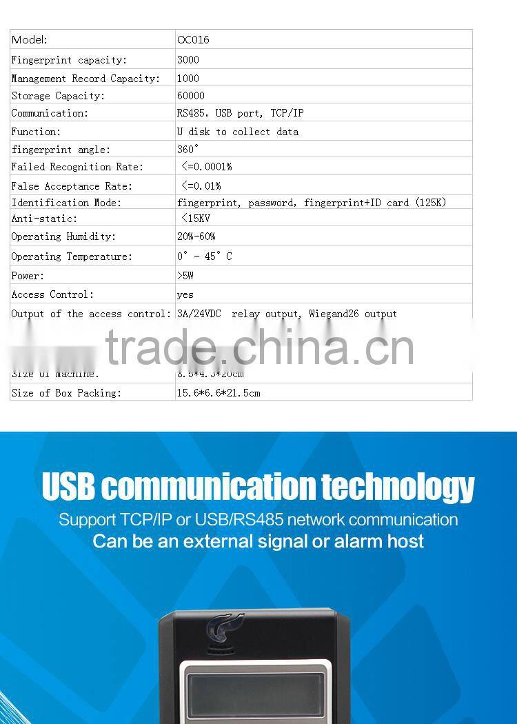 OC016 Time Attendance & Access Control