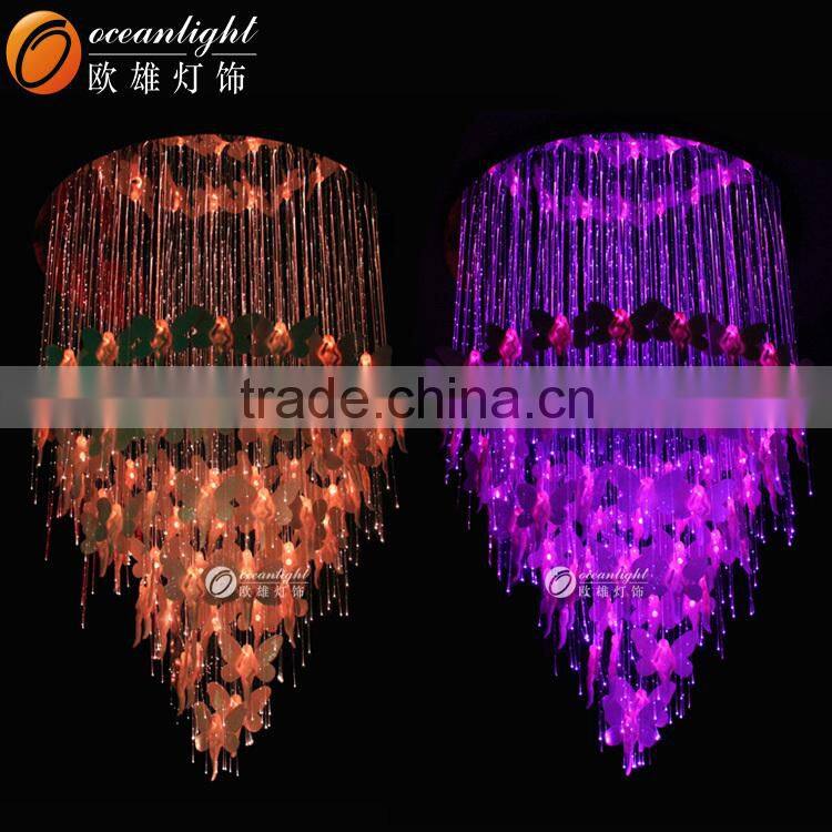 Creative led and fiber optic light 2015 new fiber optic ceiling light, net design dinner hall pendant fiber optic pendant light