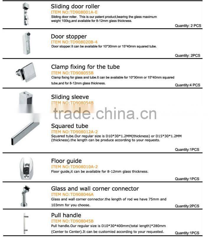 No Blister complete accessories door hinge sliding door hinge roller/glass door roller/adjustable sliding door roller