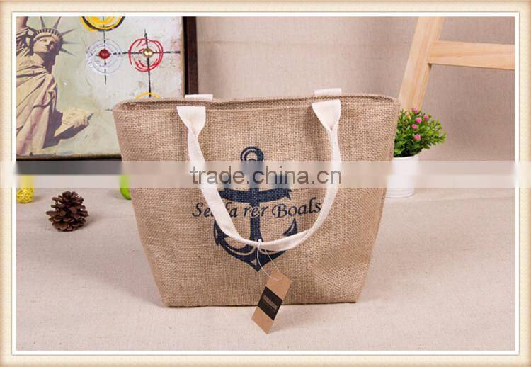 2015 Newest Fashion Jute Lady Bag For Shopping