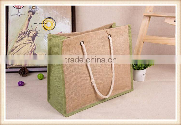 white cotton tote portable jute shopping bag burlap sack