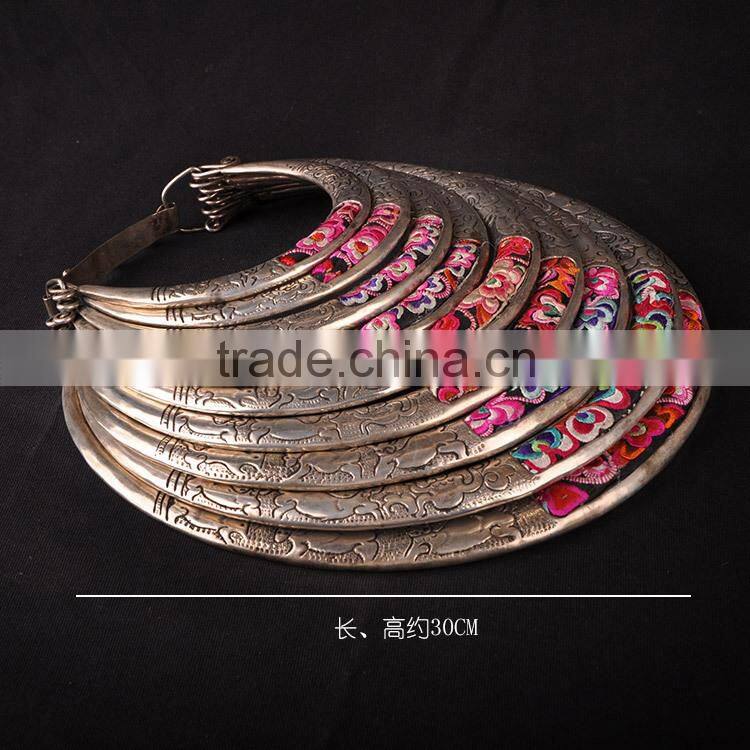 2015 new arrival 9 levels embroidered necklace vintage women necklace