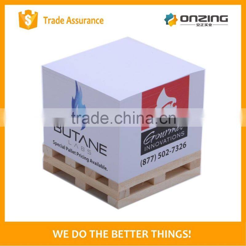 Paper cube shape custom printed wooden pallet notepad cube