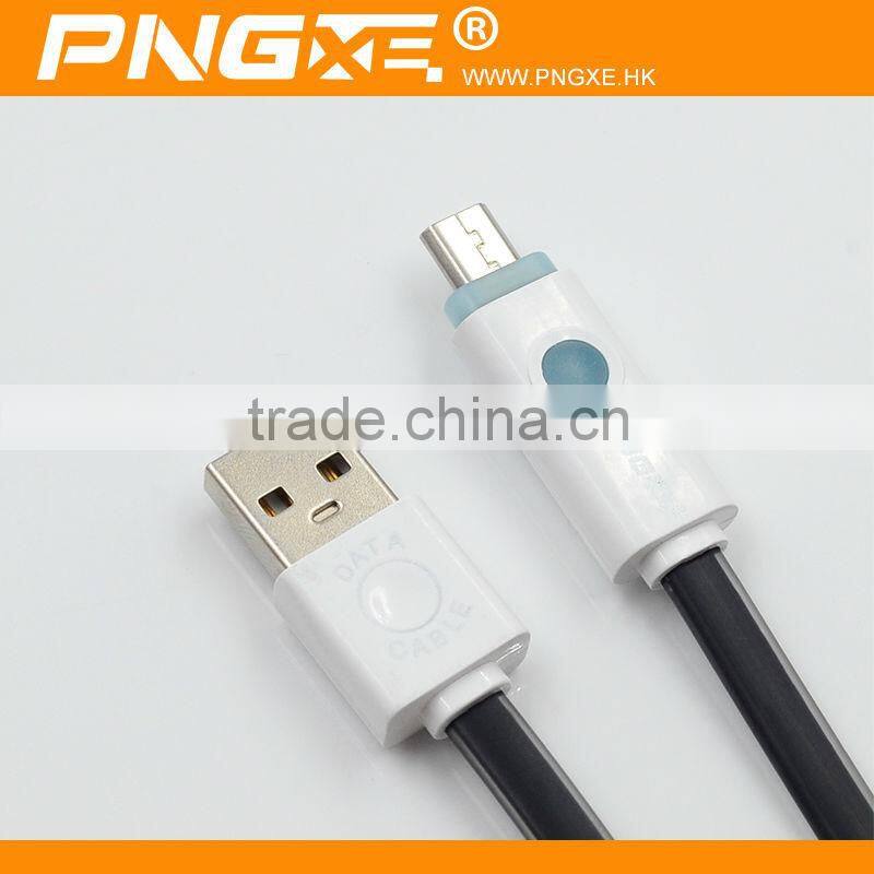 Factory price 1m colorful mobile phone led USB data cable for samsung s5