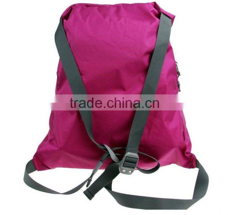 Drawstring backpack & Foldable backpack & packable travel backpack rose