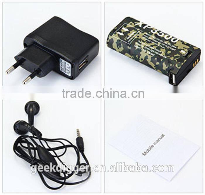 XP3500 Green Quad Band Unlocked Phone FM / MP3 / Dual SIM / Flashlight / Power Bank