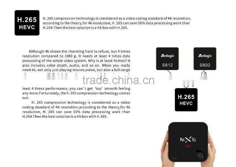 2016 the newest ODM MX3-G Amlogic S812 Quad Core TV BOX