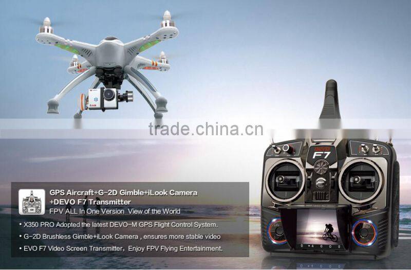 Walkera QR X350Pro 5.8GHz GPS RC FPV quadcopter drone with 6CH DEVO F7 Transmitter with HD camera