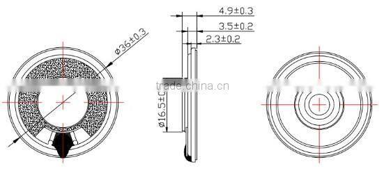 Mylar Cone 36MM 8ohm 1W Small mini horn speaker