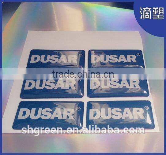 Transparent epoxy resin domed sticker for vehicle