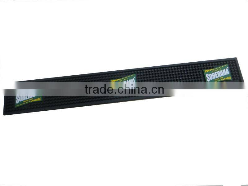 2014 Eco-friendly Red Logo Soft Pvc Bar Rail Mat